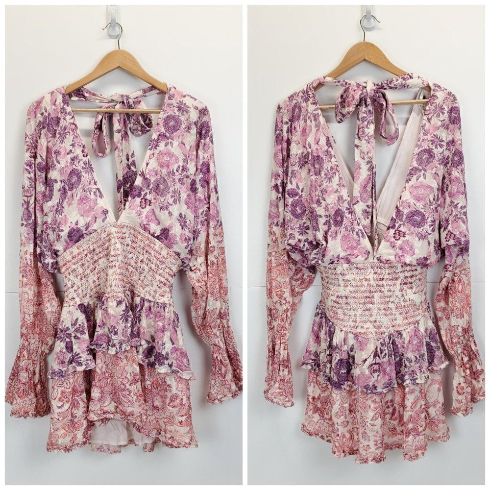 Hemant & Nandita Suki Ruffled Short Dress Large - Picture 5 of 14